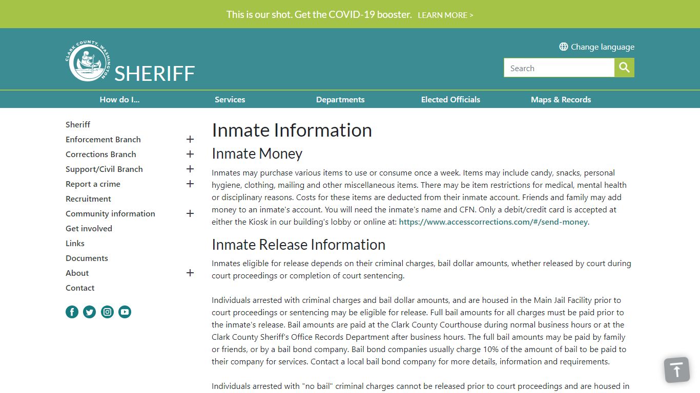 Inmate Information | Clark County